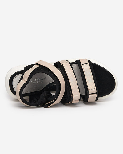 Dívčí sandály se zapínáním na suchý zip v béžové barvě Mumin-Shoes