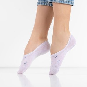 Fialové dámské ponožky se vzory - spodní prádlo
