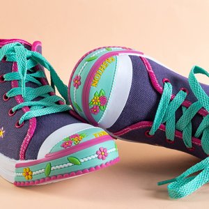 Fialové dětské tenisky s dekoracemi Nizana - obuv