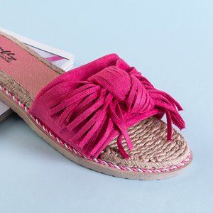 Fuchsie dámské pantofle s třásněmi Foasia - obuv