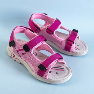 Fuchsiové dětské sandály na suchý zip Bloccia - Boty