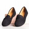 Hermosa černé mokasíny s plochými podpatky - obuv