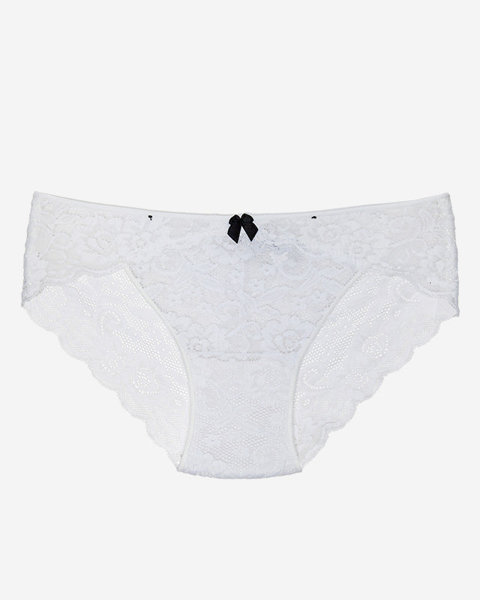 Jednobarevné krajkové dámské kalhotky v bílé barvě - Spodní prádlo