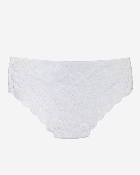 Jednobarevné krajkové dámské kalhotky v bílé barvě - Spodní prádlo