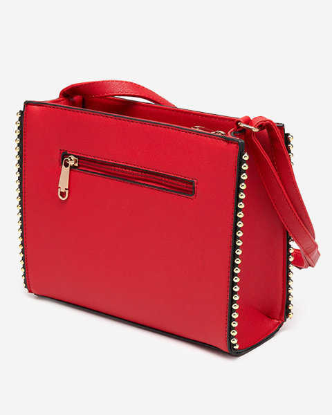 Klasická červená kabelka se zdobením - Doplňky