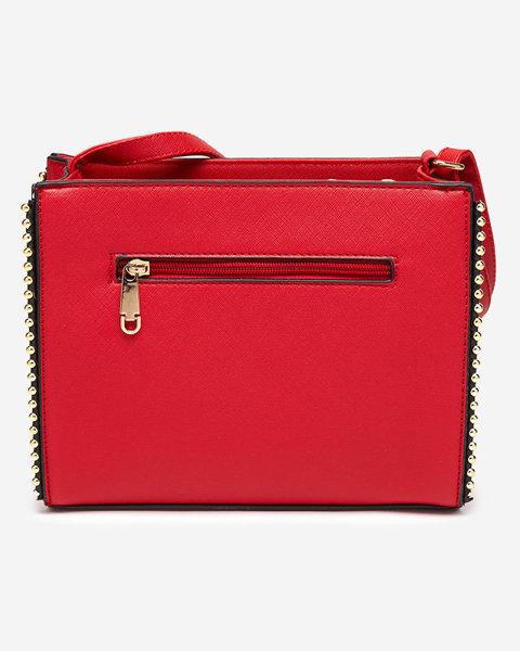 Klasická červená kabelka se zdobením - Doplňky