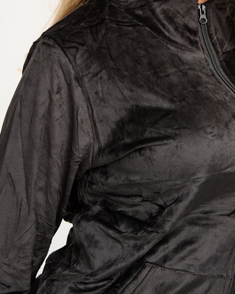 Klasická dámská černá vycpaná tepláková souprava - Oblečení