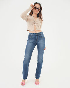 Klasické dámské džíny s rovnými nohavicemi - Oblečení