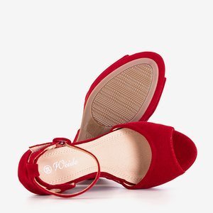 Maroon dámské sandály na klínku Fiori - boty
