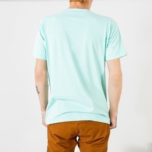 Mátové bavlněné tričko pro muže s potiskem - Oblečení