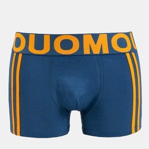 Modré a žluté pánské boxerky s pruhy - Spodní prádlo