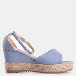 Modré dámské klínové sandály Salome - Boty