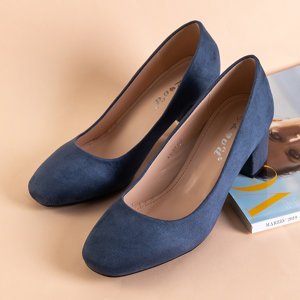 Modré dámské lodičky Ohara s nízkými podpatky - boty