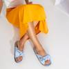 Modré dámské pantofle s lukem Slunce a zábava - obuv 1