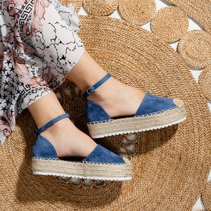 Modré dámské sandály a'la espadrilky na platformě Indira - Boty