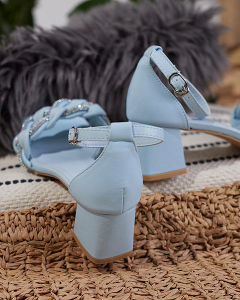 Modré dámské sandály na sloupku Marienka - Obuv