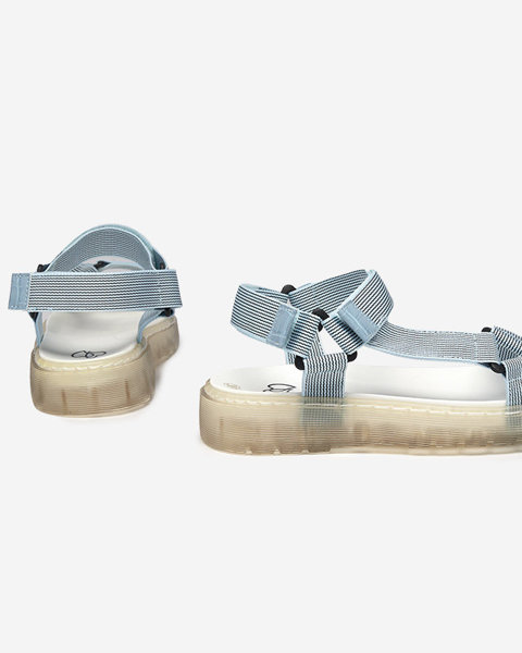 Modré dámské sandály na suchý zip Cinore - Obuv