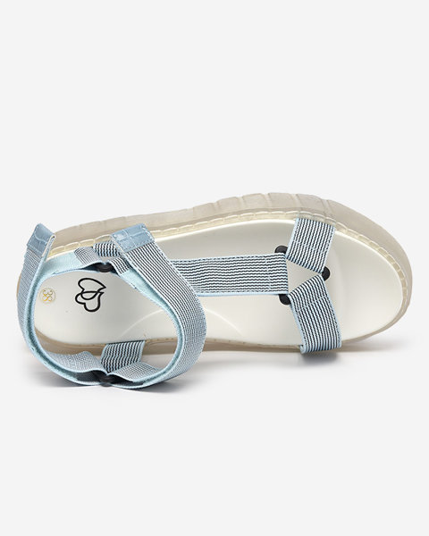 Modré dámské sandály na suchý zip Cinore - Obuv