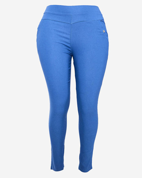 Modré dámské tegingové kalhoty PLUS SIZE- Oblečení