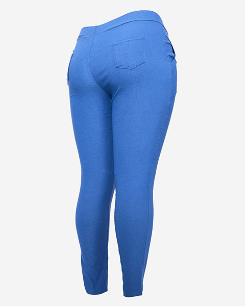 Modré dámské tegingové kalhoty PLUS SIZE- Oblečení