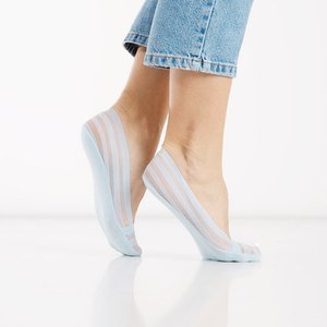 Modré pruhované balerínky - ponožky