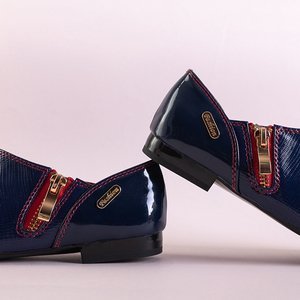 Námořnická modrá lakovaná dětská obuv Cesesio - Obuv