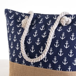 Námořnická modrá plážová taška s kotvami - Kabelky
