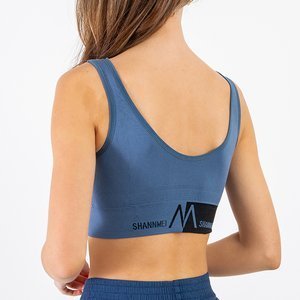 Námořnická modrá sportovní podprsenka s nápisy - Spodní prádlo