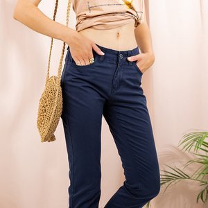 Námořnické modré dámské rovné kalhoty - Oblečení