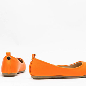 Neonově oranžové dámské baleríny eco - kůže Nastis - obuv 1