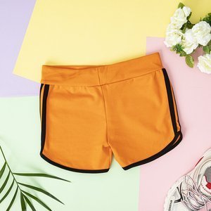Neonově oranžové dívčí sportovní kraťasy - Oblečení