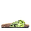 Neonově zelené pantofle z hadí kůže Snake Skin - obuv