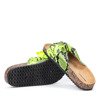 Neonově zelené pantofle z hadí kůže Snake Skin - obuv