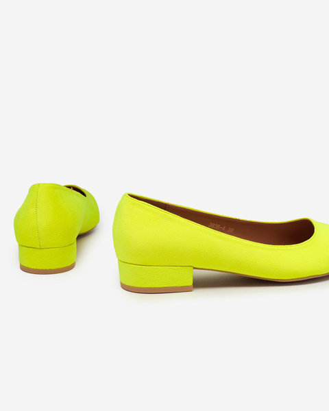 Neonově žluté lodičky s plochými podpatky Czinni- Footwear