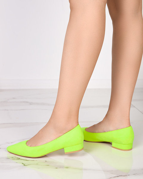 Neonově žluté lodičky s plochými podpatky Czinni- Footwear
