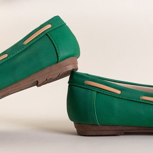 Norami zelené dámské mokasíny s vázáním - boty