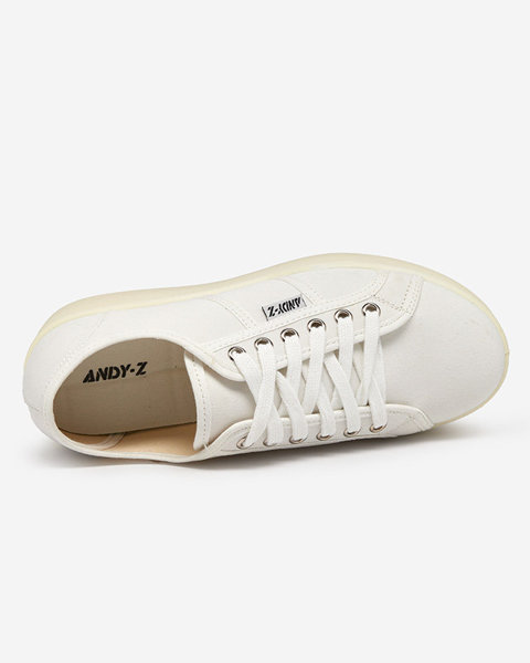 OUTLET Bílé a ecru sportovní tenisky na platformě Darru-Footwear
