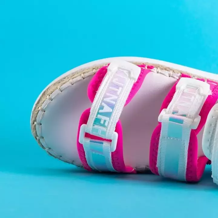 OUTLET Bílé a růžové dámské sandály na platformě Justyn - Obuv