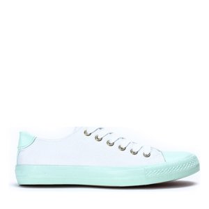 OUTLET Bílé a zelené tenisky Raana - obuv