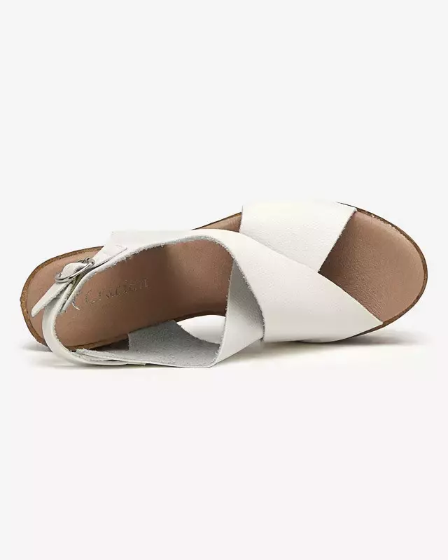 OUTLET Bílé dámské sandály na vysokém sloupku Feridi - Obuv