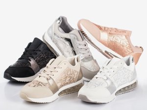 OUTLET Bílé sportovní boty s dekorací „la hadí kůže“ Obsession - obuv