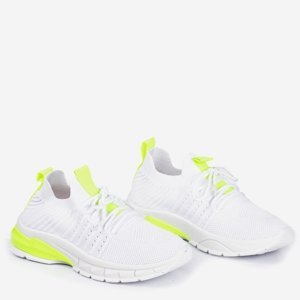 OUTLET Bílé sportovní boty s neonově žlutými vložkami Brighton - obuv