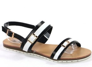 OUTLET Černé a bílé dámské sandály Helika - obuv
