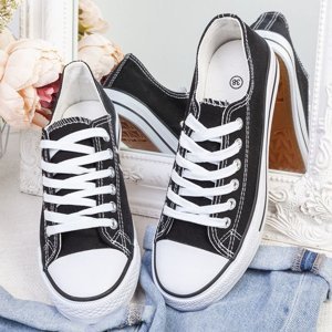 OUTLET Černé a bílé dámské tenisky Noenoes - obuv