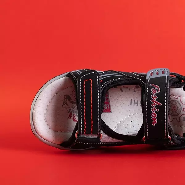 OUTLET Černé chlapecké sandály se suchým zipem Elbrus - Footwear
