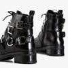 OUTLET Černé dámské boty s přezkami Ermite - Footwear