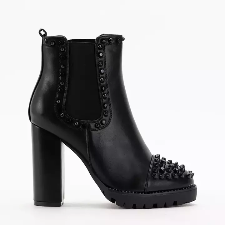 OUTLET Černé dámské kotníkové boty s cvočky Landra - Footwear