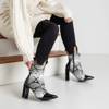 OUTLET Černé dámské kotníkové boty se zvířecím reliéfem Michiko - Obuv
