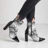 OUTLET Černé dámské kotníkové boty se zvířecím reliéfem Michiko - Obuv