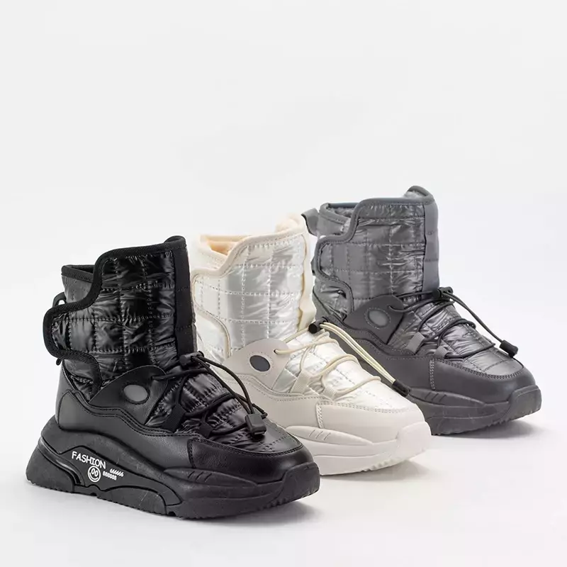 OUTLET Černé dámské prošívané sněhule značky Montizo - Footwear